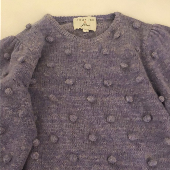 DEMYLEE X J.crew Puff- sleeve Pom-pom Sweater - Picture 4 of 5